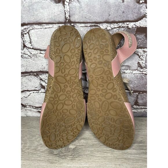 TAOS Pink Leather Ankle Lace Strap Cork Wedge Sandals Women Sz 40EU/9.5M US - Picture 10 of 16